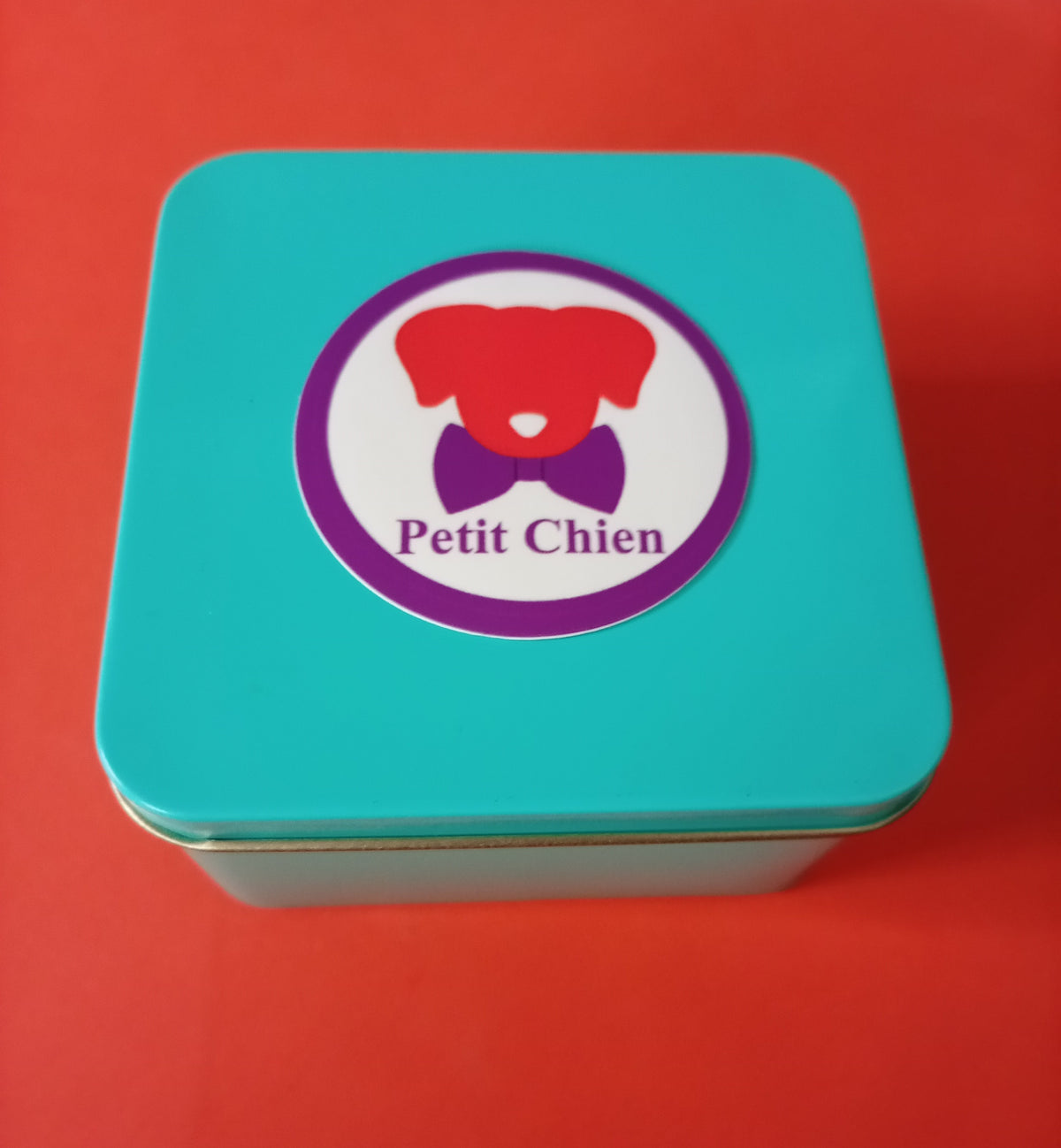 Boîte de rangement « Petit Chien » bleu turquoise