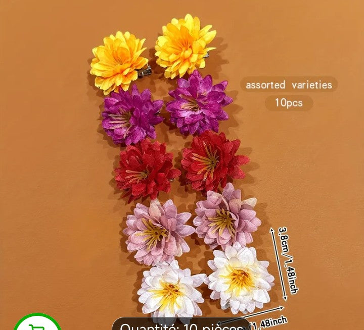 10 Pinces à fleurs pour chats et chiens