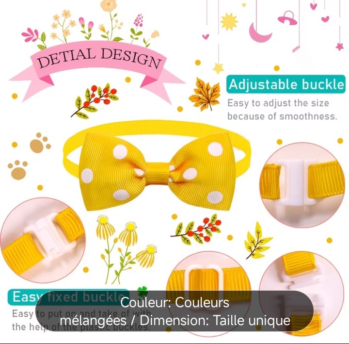 Nœud papillon à petits pois, Petit Chat, pour chats et chiens