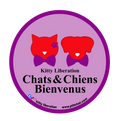 Sticker pour magasin "Chat et Chiens Bienvenus"
