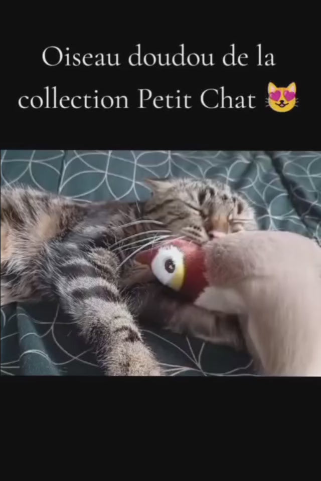 Jouet interactif pour chat en forme d'oiseau qui gazouille, avec ailes battantes, rechargeable et activé par le mouvement, pour chats d'intérieur, compatible avec les chats et les chiens.