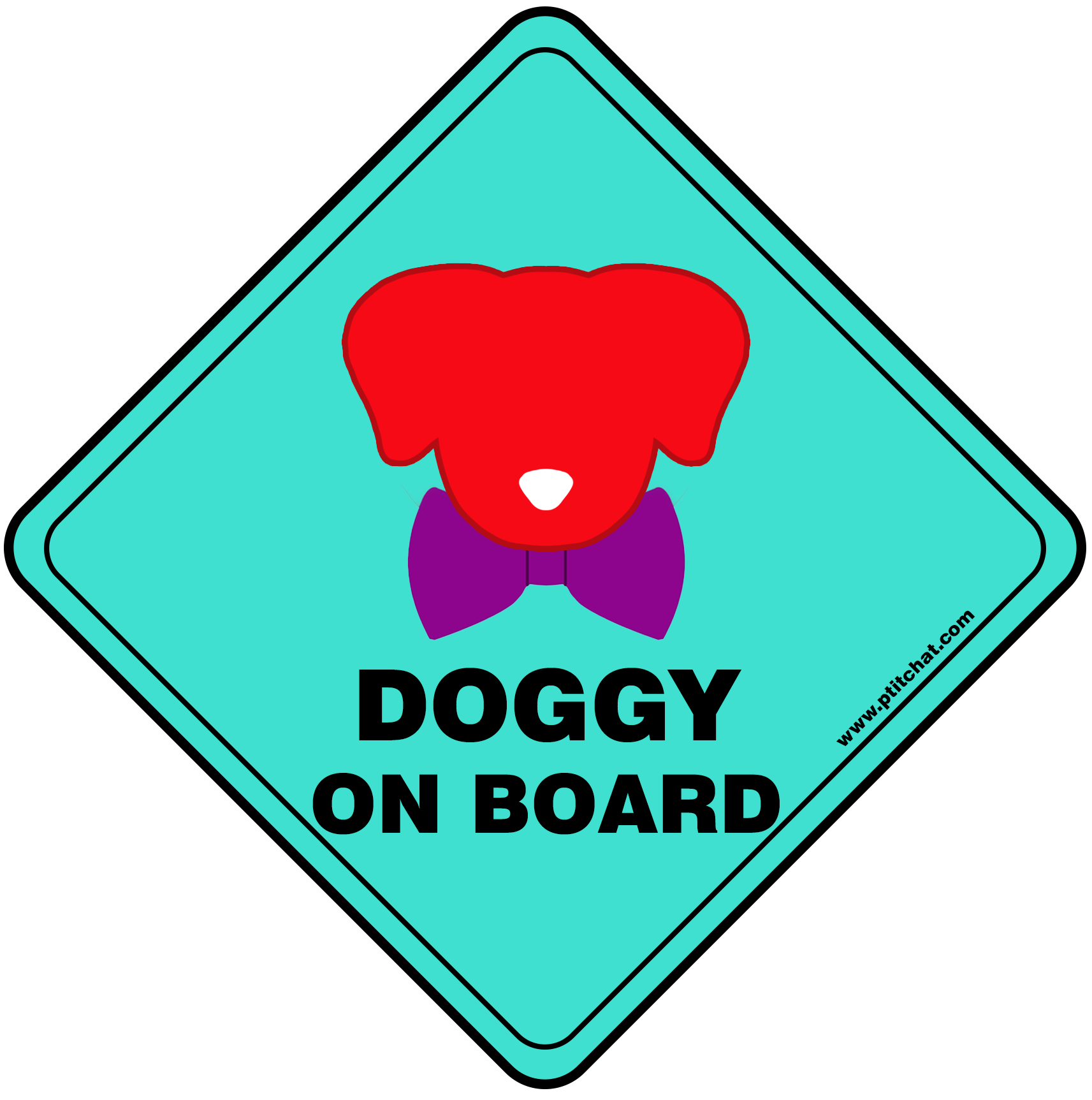 Sticker de voiture et sur porte de maison " Doggy on Board"