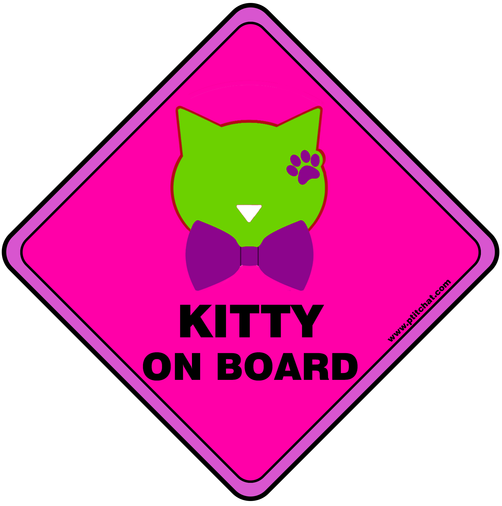 Sticker de voiture et sur porte de maison "Kitty on Board" (Copie)