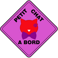 Sticker pour vitre de voiture Petit Chat à Bord