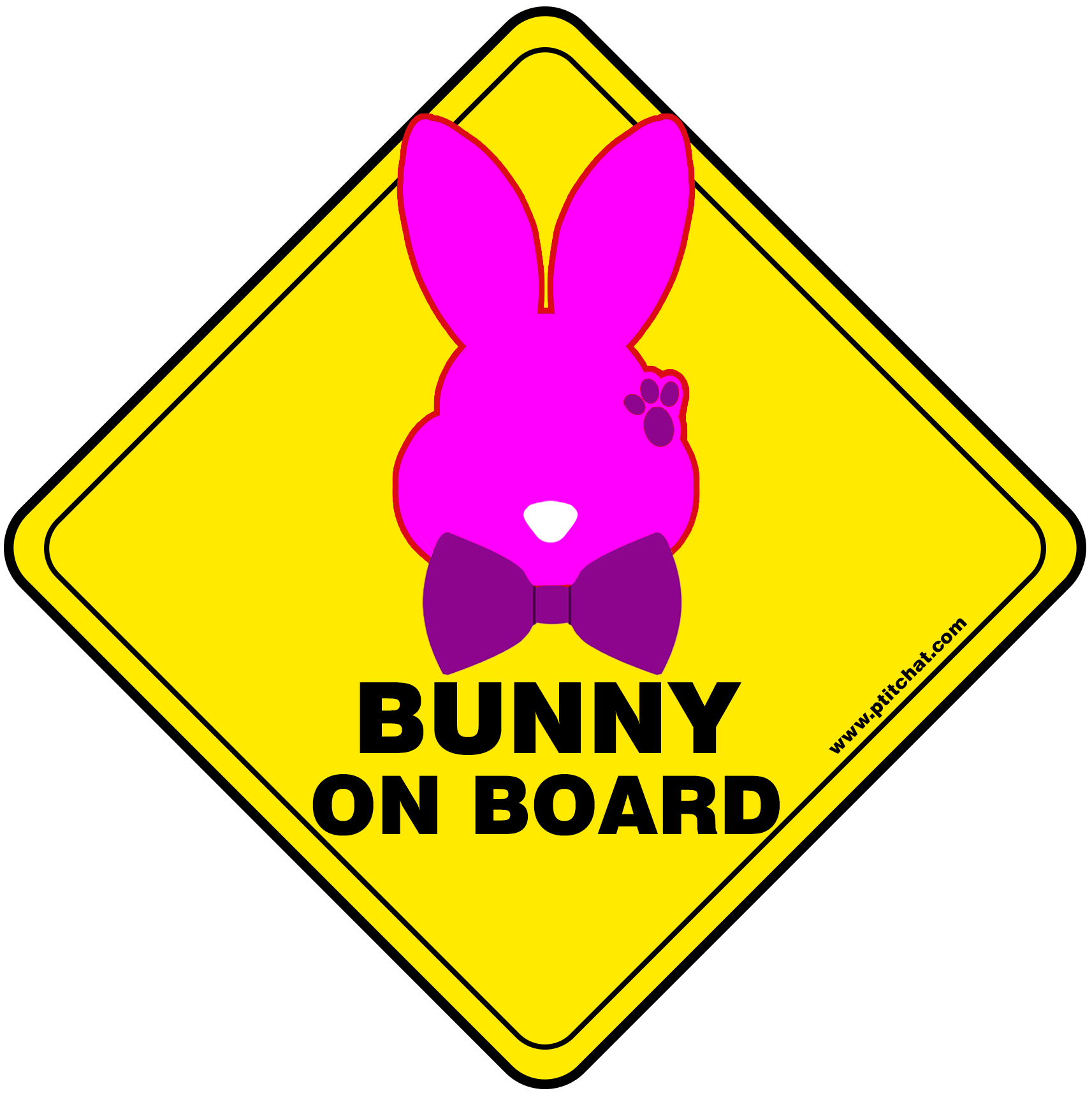 Sticker de voiture et sur porte de maison "Bunny on Board" (Copie 2)