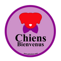 Sticker pour magasin "Chiens Bienvenus"