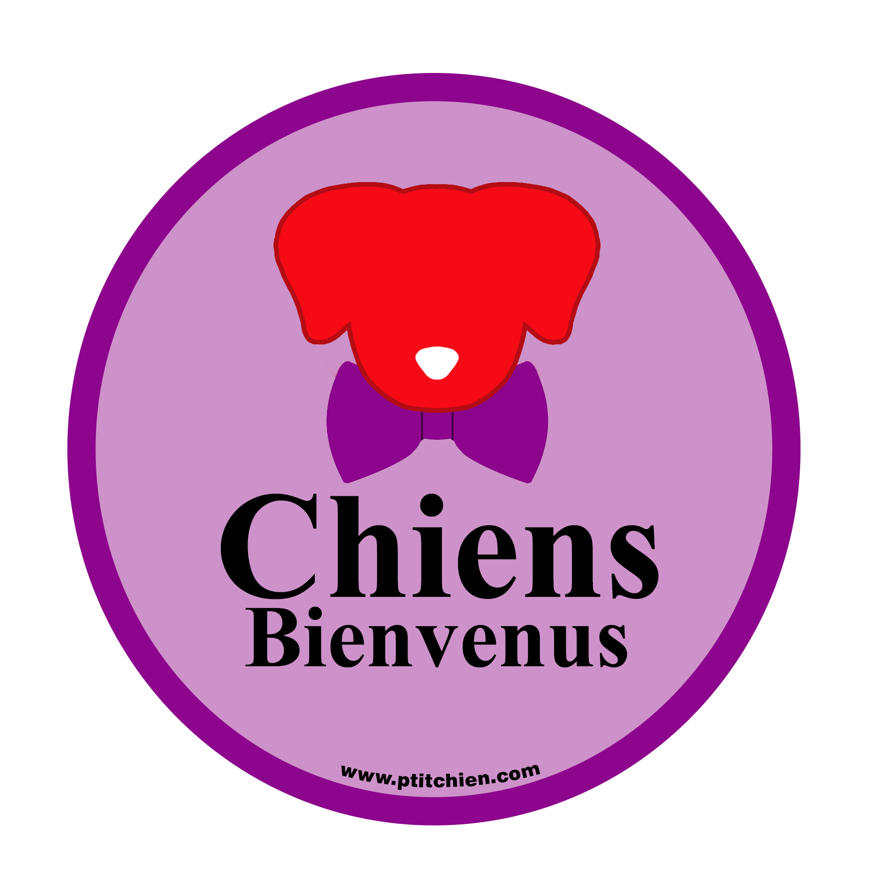 Sticker pour magasin "Chiens Bienvenus"