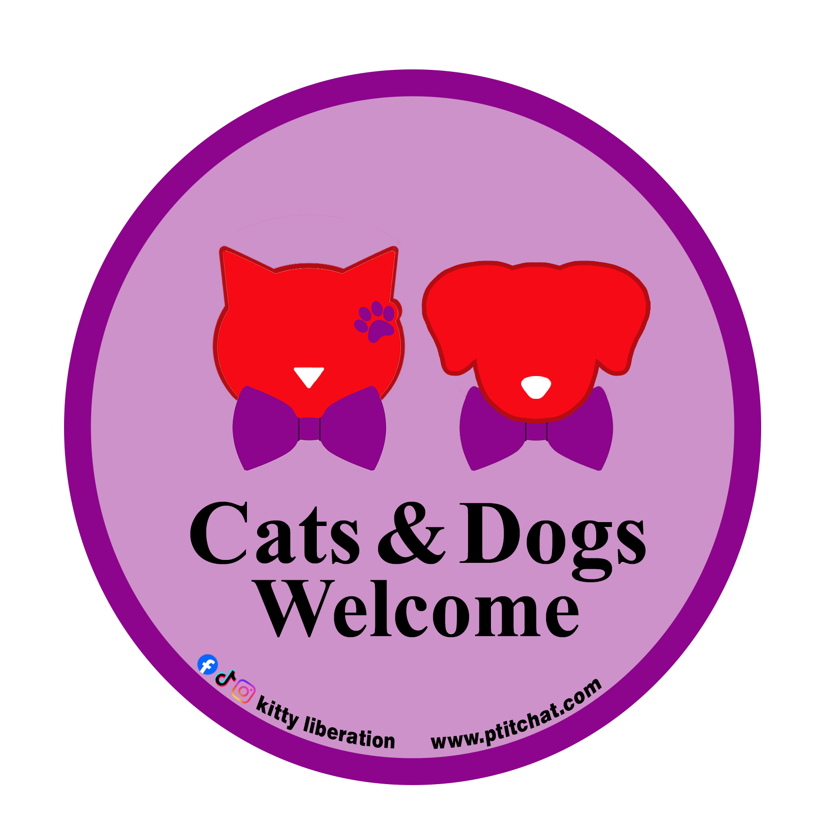Sticker pour magasin "Cats and Dogs Welcome"