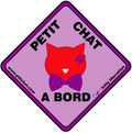 Sticker pour voiture, bateau et sur porte de maison Petit Chat à Bord
