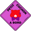 Sticker de voiture et sur porte de maison "Petit Cochon à Bord"