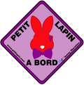 Sticker pour voiture, bateau et sur porte de maison Petit Lapin à Bord