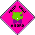 Sticker de voiture et sur porte de maison "Petit Chat à Bord"