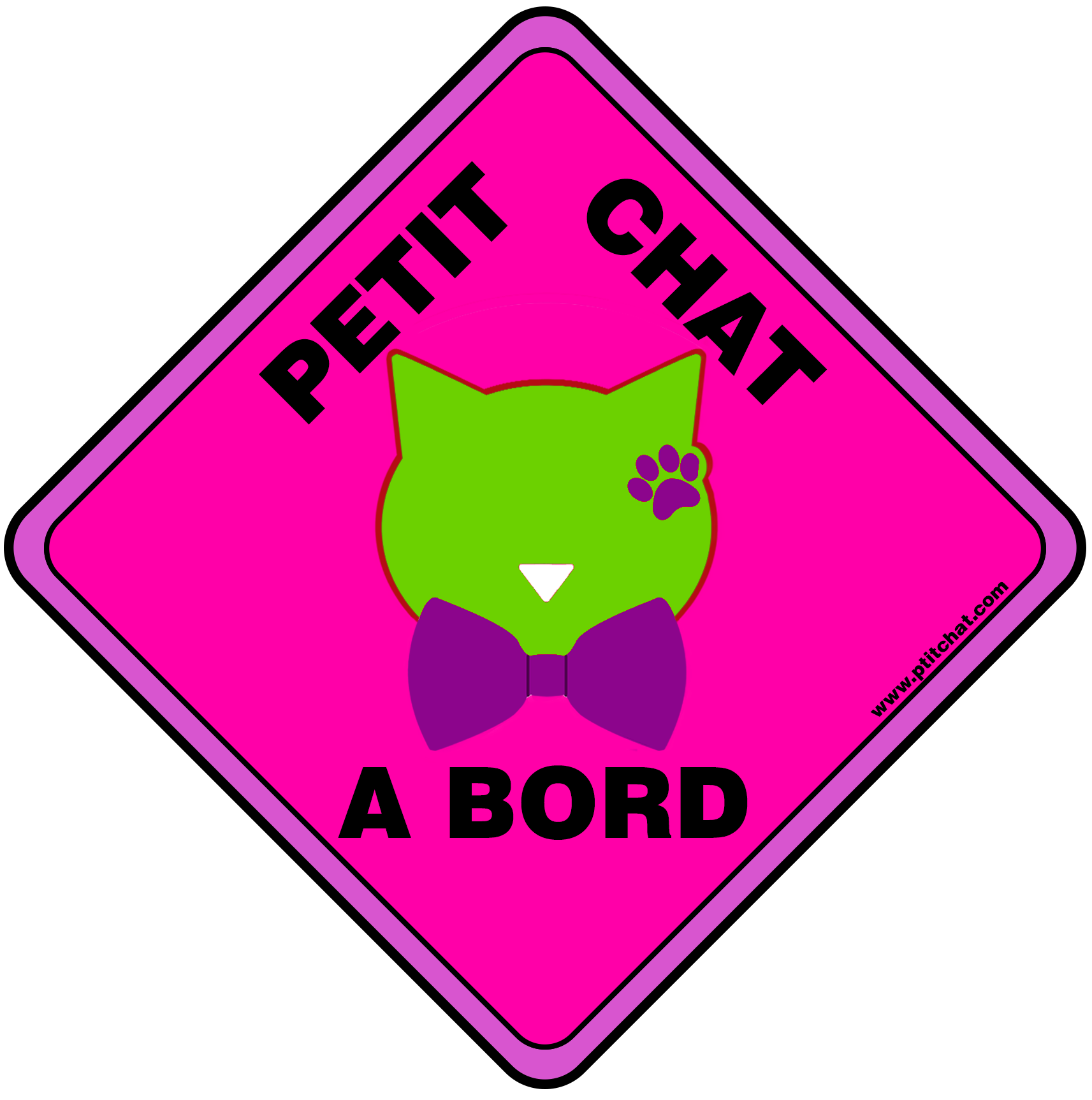 Sticker de voiture et sur porte de maison "Petit Chat à Bord"
