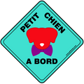 Sticker de voiture et sur porte de maison "Petit Chien à Bord"