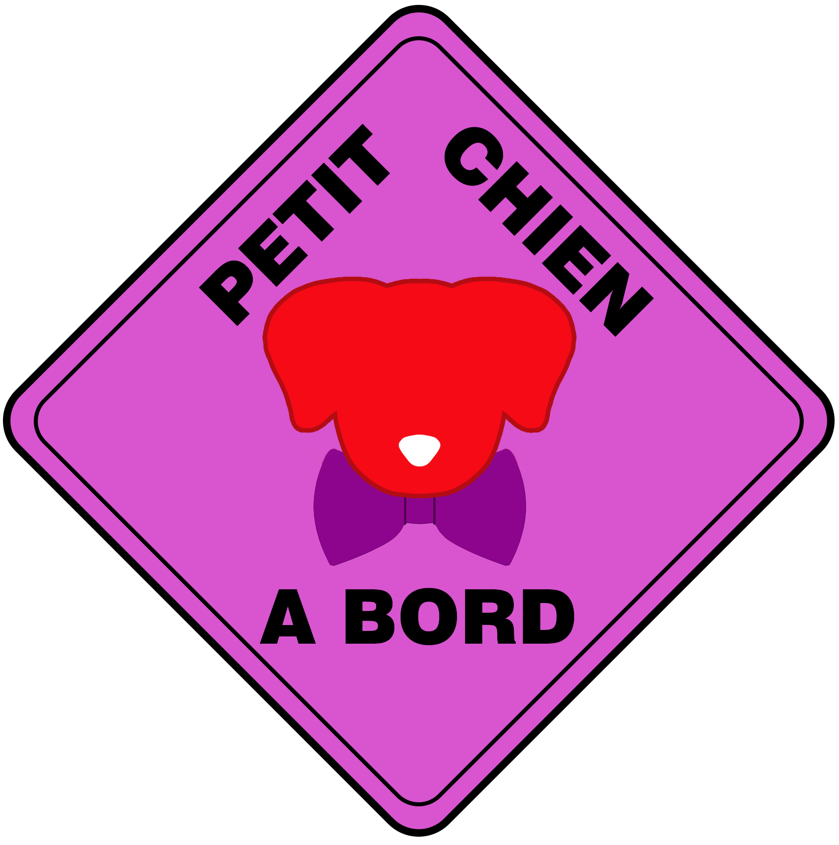 Sticker pour vitre de voiture Petit Chien à Bord