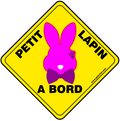 Sticker de voiture et sur porte de maison "Petit Lapin à Bord"