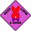 Sticker, autocollant pour vitre de voiture Petit Lapin à Bord