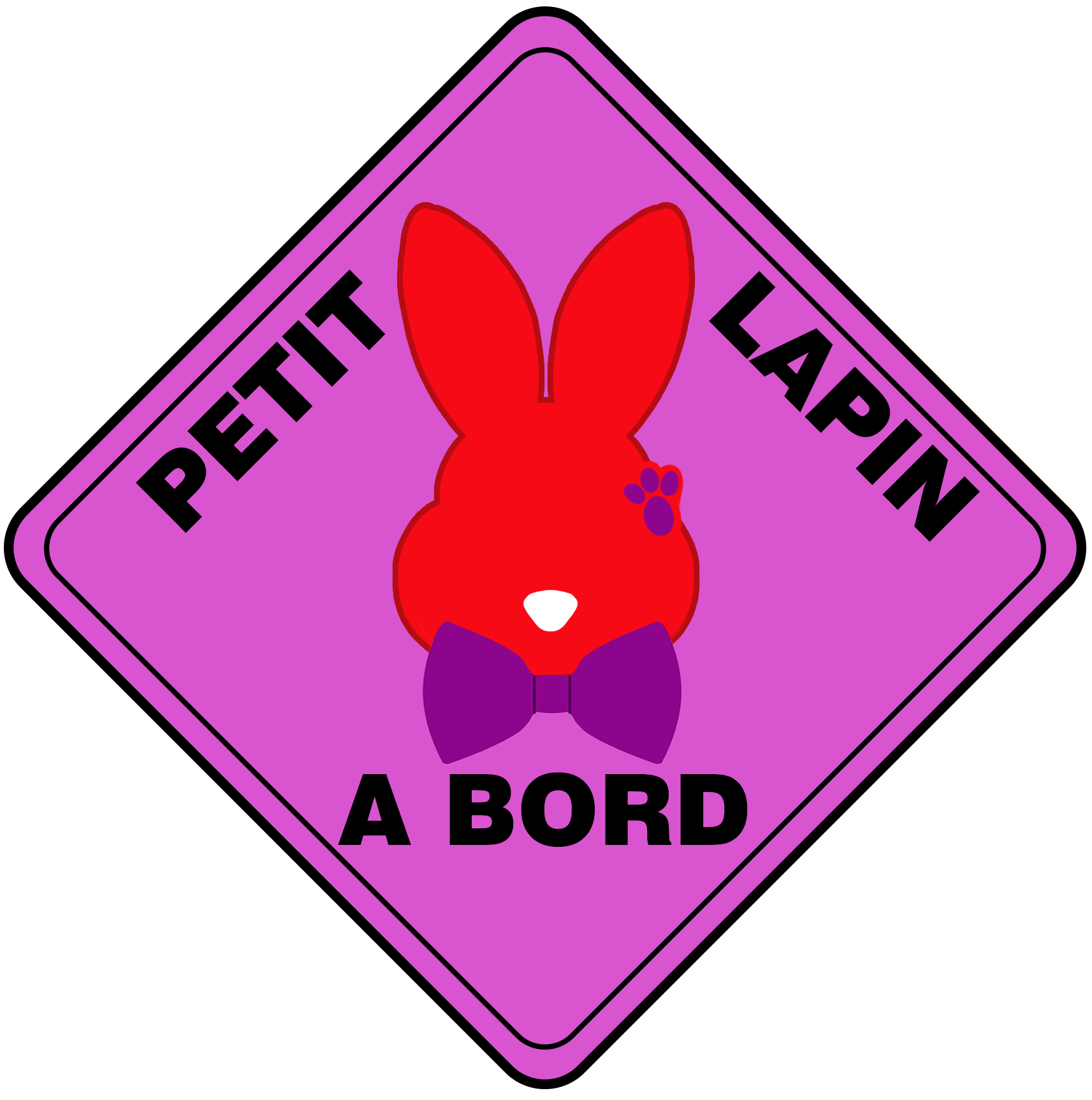 Sticker, autocollant pour vitre de voiture Petit Lapin à Bord