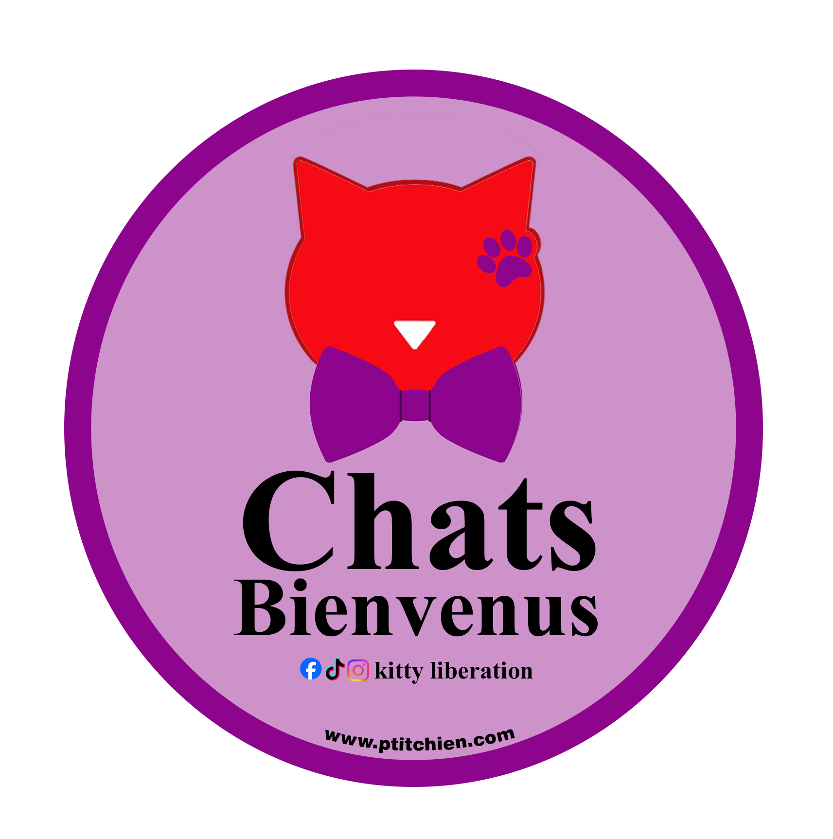 Sticker pour magasin "Chats Bienvenus"