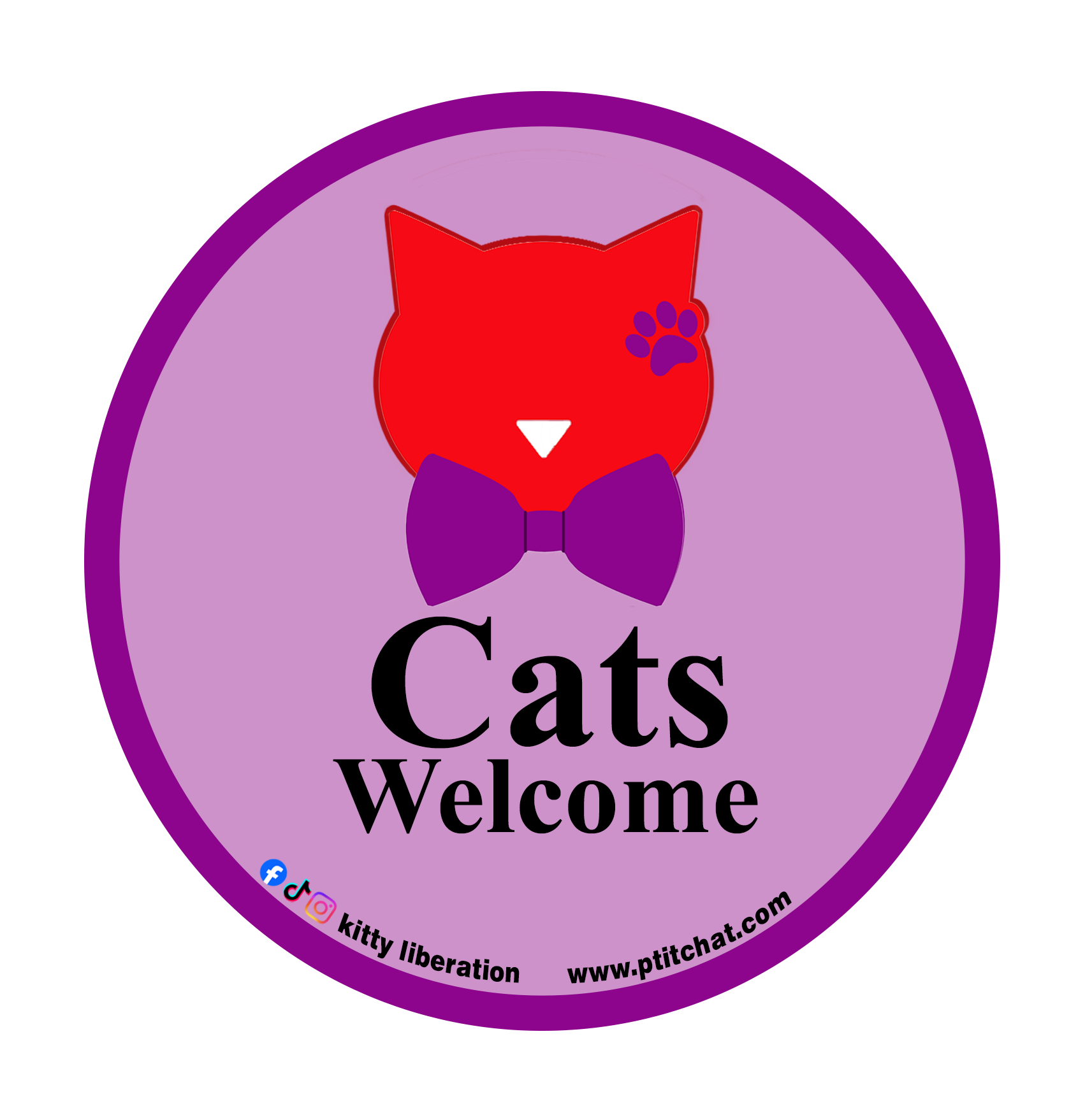 Sticker pour magasin "Cats Welcome"